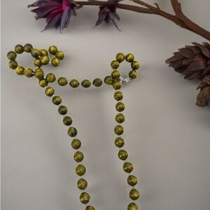 Elegant Olive Beaded Necklace